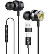 Rayhontech USB C Wired Earbuds, in Ear Earphones for Laptop PC with Microphone, Magnetic Noise Is...