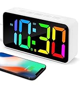 Digital Alarm Clocks for Bedrooms, Large Display Dual Alarm 12/24Hr and Snooze Simple Loud Digita...