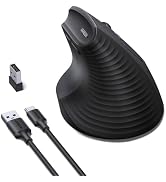UGREEN Ergonomic Vertical Mouse, Rechargeable Wireless Mouse, 3 Devices | BT 5.4/2.4G USB-A, Batt...
