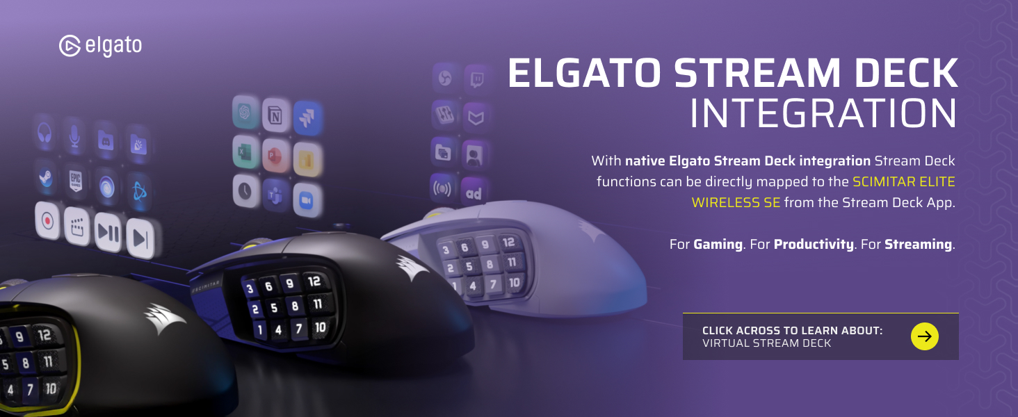 stream deck mouse, stream deck integration, stream deck app, gaming mouse, streaming mouse