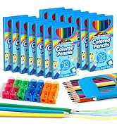 V-Opitos 168 Count Colored Pencils for Kids, 14 Pack Bulk Colored Pencils in 12 Colors with Sharp...