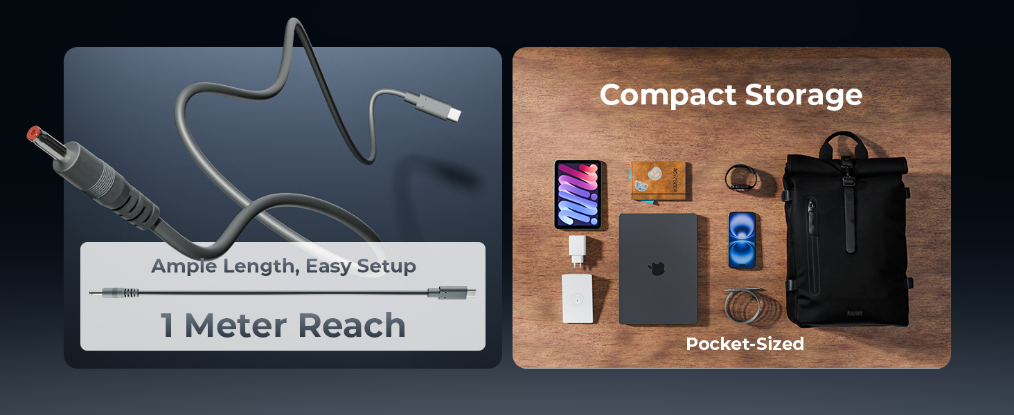 1 Meter Reach, Easy Setup &amp; Compact Storage