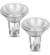 Ddlisu Par20 Bulbs, 2 Pack 120V 50W Halogen Flood Light Bulbs, E26 Medium Base, Dimmable, Long La...