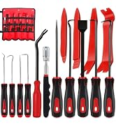 KEZE 15Pcs Carbon Steel Precision Pick &amp; Hook and Trim Removal Tool Set with Scraper and Magnetic...