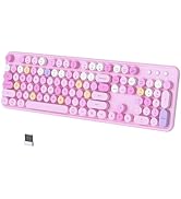 COVEVA Colorful Wireless Bluetooth Keyboard, 2.4G &amp; Dual Bluetooth Multi-Device Keyboard, Typewri...