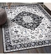 Amearea Vintage Design Area Rugs for Living Room, 4x6 Machine Washable Floral Collection Traditio...