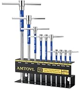 AMTOVL T-Handle Hex Allen Wrench Set - Metric, 10 Pcs 2mm-10mm, Sliding Handle, Chrome Vanadium S...