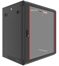 12U Wall Mount Network Cabinet, 18 Inch Deep Enclosed Server Rack with Locking Tempered Glass Door f...