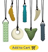 Chew Necklaces for Sensory Kids &amp; Adults - 7 PCS Silicone Chewy Necklaces for Autism, ADHD, Anxie...