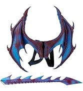 MANO Halloween Dragon Costume Cosplay Carnival Wings Tail Accessory for Kids(Purple)