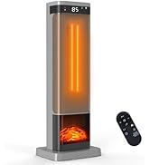 Sweetcrispy Space Heater for Indoor Use, 24Inch Portable Heater with Remote and Thermostat,3 Ligh...