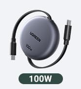 UGREEN 100W Nexode Retractable USB C Cable, Type C Cord USB C Charger Cable for iPhone 17/16/15, ...