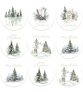480Pcs Small Christmas Stickers, Watercolor Christmas Decals Cute Xmas Self-Adhesive Paper Envelo...