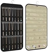 DonYeco Hanging Jewelry Organizer Storage, 40 Pockets 36 Hooks Necklace Earring Bracelet Ring Org...