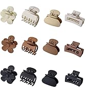 Small Claw Clips for Thin/Medium Thick Hair,12Pcs 1.5 Inch Mini Matte Tiny Jaw Clips for Women Gi...