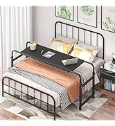 Klvied Overbed Table with Wheels, Rolling Desk Over Bed Adjustable Height,Mobile Standing Laptop ...