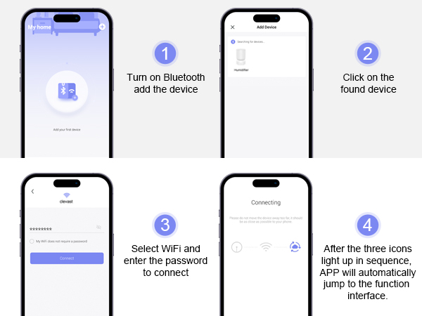 how to connect humidifier with clevast app