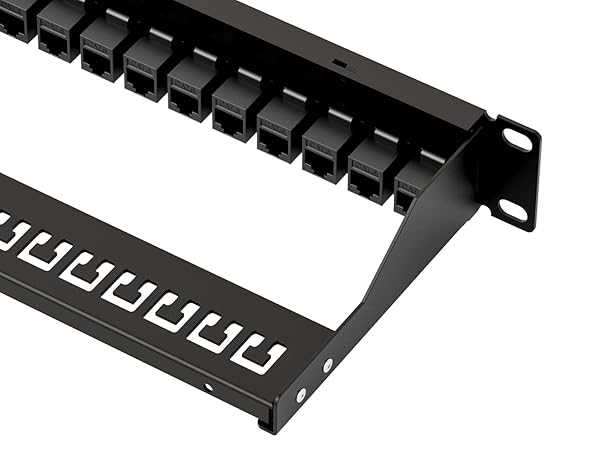 24 Port RJ45 Through Coupler 1U Cat6 Patch Panel