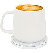 APEKX Self-Heating Ceramic Coffee Mug - Stable 130°F Temperature, 15W Wireless Phone Charging, 12...