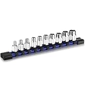 WORKPRO 1/4" Drive Socket Set, 10-Piece Metric CR-V Socket Set with Sturdy Socket Organizer, 6-Po...