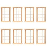 DOITOOL 8PCS Dollhouse Windows 1: 12 Scale Miniature Dollhouse Furniture Mini Window Frame Model ...
