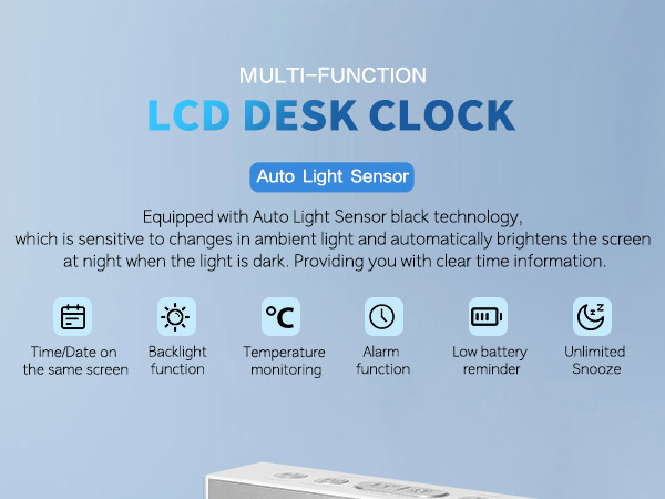Zonopy Digital Alarm Clock with LED Display