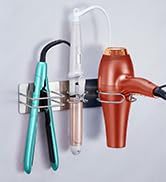 Oukimly Blow Dryer Holder Wall Mounted Curling Iron Holder, 3 in 1 Hair Tool Organizer for Straig...