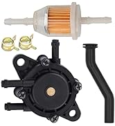 808656 491922 Fuel Pump for B&amp;S Lawn Mower Tractor Gas Fuel Pump &amp; 596163 Vacuum Hose with AM1163...