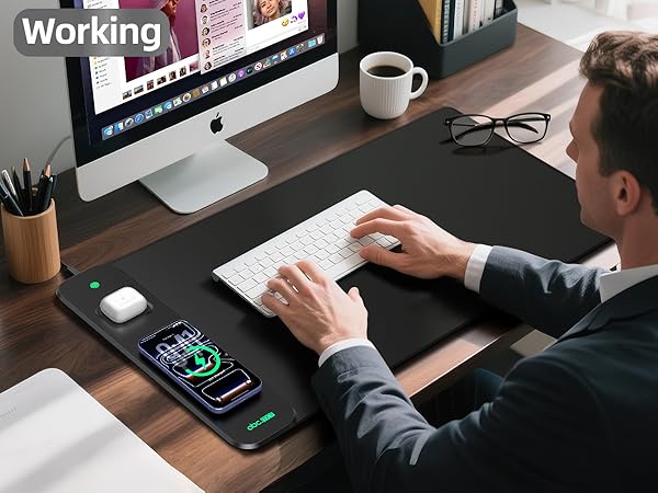 RGB gaming mouse pad with wireless charging