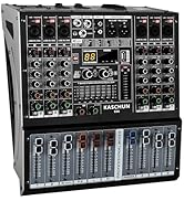 Kaschun, 6-channel metal professional mixer powerful 6-band balanced DJ audio mixer, USB, amplifi...
