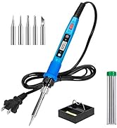 Soldering Iron Kit, 80W 110V LCD Digital Soldering Welding Iron Kit with Ceramic Heater, Portable...