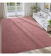 FALARK 4x6 Area Rugs for Bedroom Living Room, Dark Red Soft Low-Pile Modern Indoor Thickened Memo...