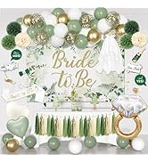Bridal Shower Decorations, Sage Green Bachelorette Party Decorations Bride to Be Banner Backdrop ...