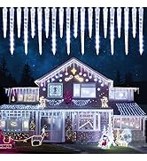 Joomer Icicle Christmas Lights Outdoor,13FT 20 Icicles 320 LED Meteor Shower Icicle Lights Timer ...