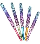 Coopay Large Crochet Hooks 10mm 9mm 8mm 7mm 6.5mm Crochet Hook Set for Crocheting, Mermaid Croche...