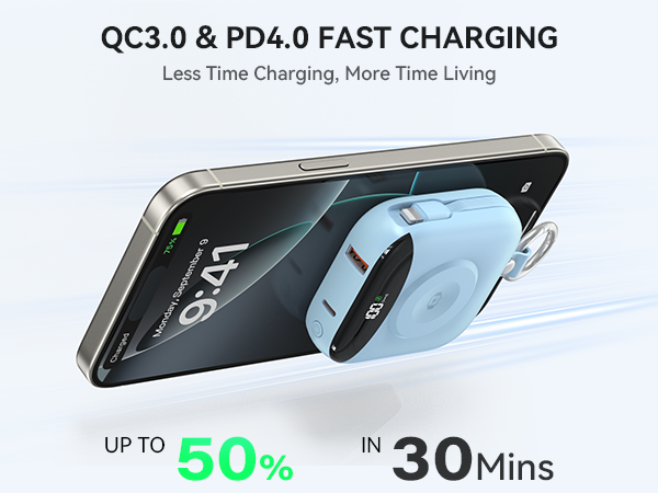 portable charger with cords