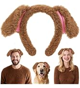 Floppy Dog Ears Headband Costumes, Brown Puppy Dog Ear Costume for Adults