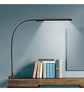 LED Desk Lamp with Clamp,Flexible Gooseneck Clamp Lamp,Dimmable,Touch Control 3 Color Modes,Eye-C...