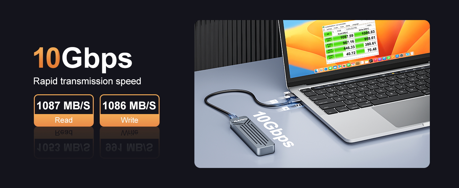M.2 NVMe SSD Enclosure USB3.2 GEN2 10Gbps