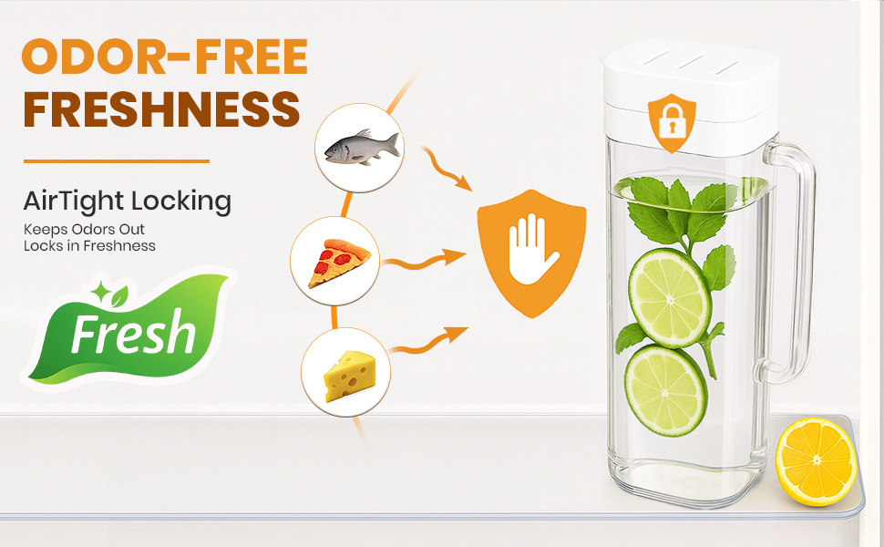 Odor-free freshness, water jug for fridge