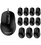 YUMQUA Computer Mice Wired 12 Pack, USB PC Mice Bulk with Cord, Office Home Classroom Silent Opti...