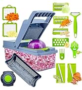 Vezyturly Vegetable Chopper,Multifunctional 15 in 1 Pro Food Slicer,Onion Dicer Cutter Container ...
