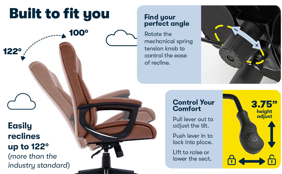 Serta, Office Chair, Comfort, Control, Ergonomic, Adjust, Back In Motion, Armrest, Posture, Strength