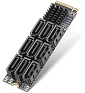 NVMe to SATA Adapter, M.2 M Key to SATA 3.0 Adapter, 9-Port Expansion Card 6Gbps with Chipset ASM...