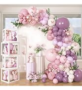 Amandir 153Pcs Dusty Purple Balloon Arch Kit Baby Shower Decorations | Double-stuffed Lavender Pu...