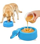 PawBubble Slow Feeder Dog Bowls, Dog Lick Bowl with Built-in Rolling Ball for Wet Food, Bone Brot...