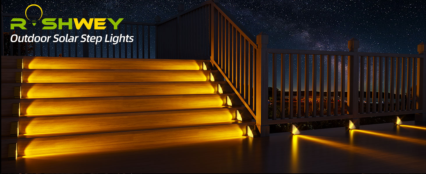 ROSHWEY Outdoor solar step lights
