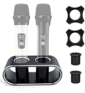BILIONE Aluminum Alloy Desktop Microphones Storage Holder, Fashionable Tabletop Mics Organizer fo...