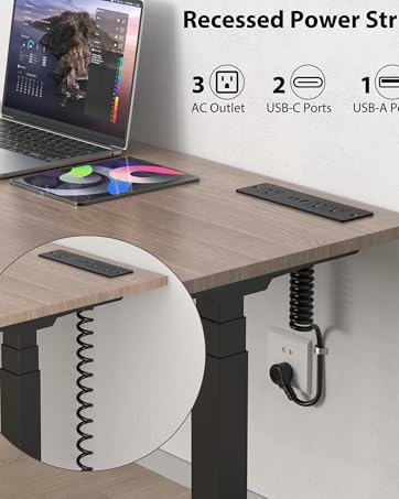 flush mount power strip with spring cord