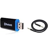 USB Bluetooth Receiver Adapter Wireless Audio Adapter 3.5mm Car Kit Music Receiver Adapter, Suita...